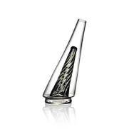 Original Puffco Peak Glass Wiidz 2.0 in Black, facing west, showcasing its sleek design and high-quality craftsmanship for a premium dabbing experience.